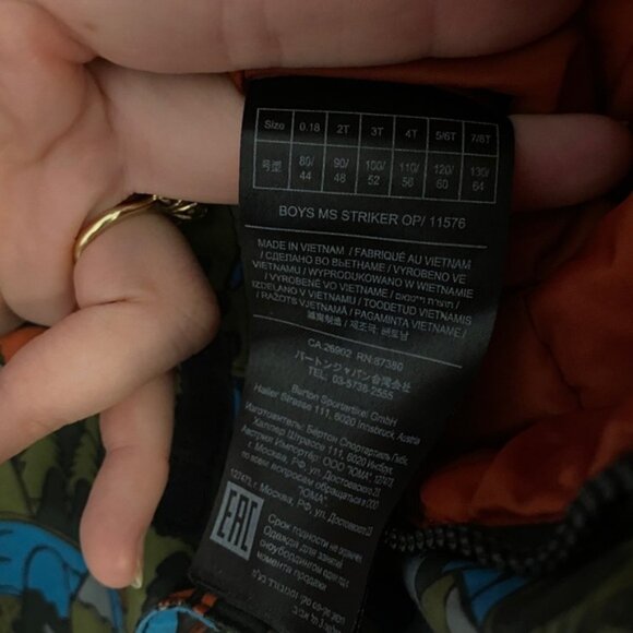 Burton Striker One-Piece Snow Suit Boys' Size 7-8 - Picture 11 of 14